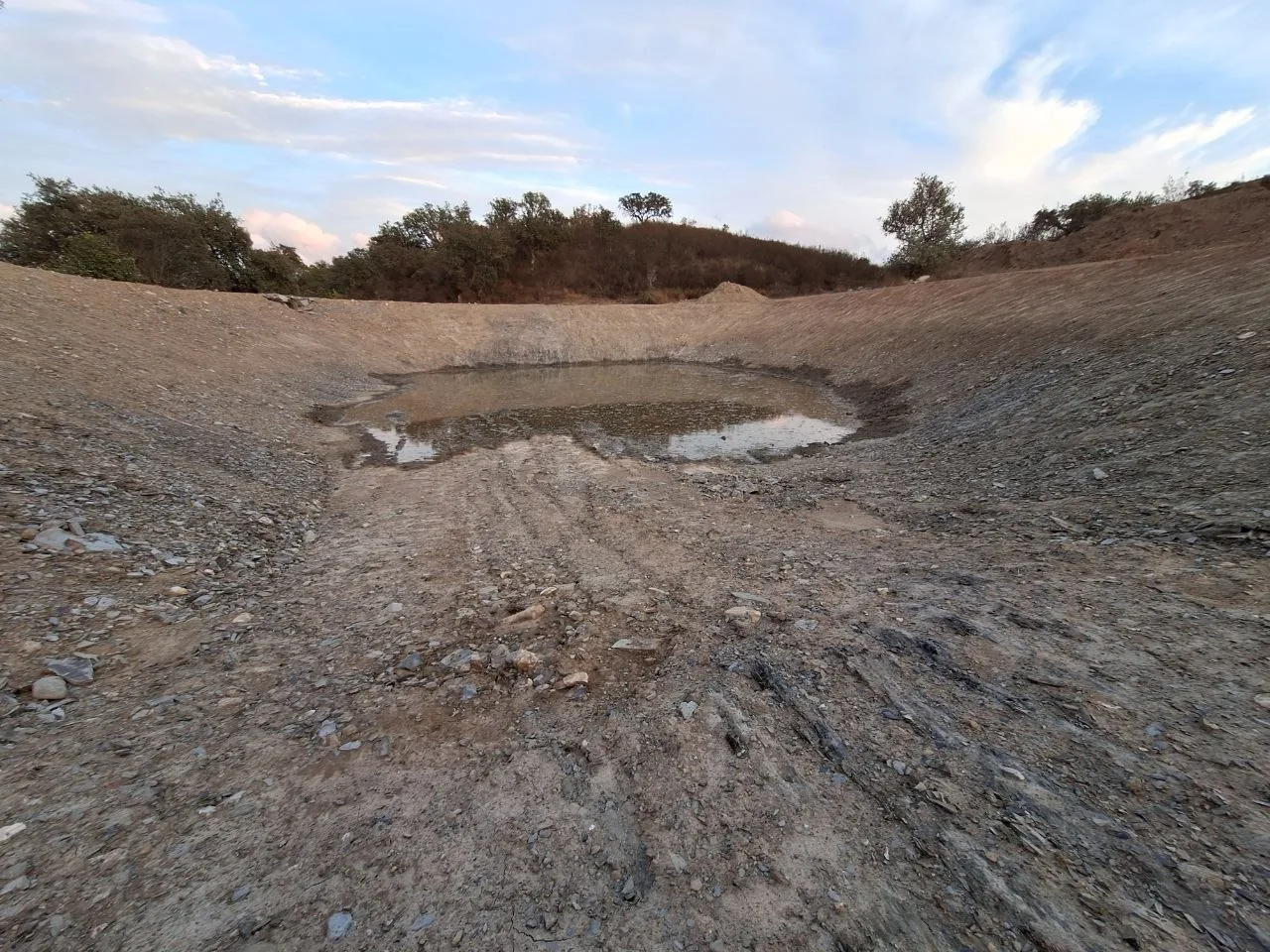 The lake a few weeks later, holding more water